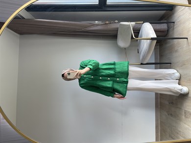 MEYSADESIGN DIŞ GİYİM Tüvit Düğmeli Ceket Benetton Yeşili