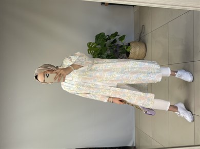 Mini Çiçekli Lila Kimono